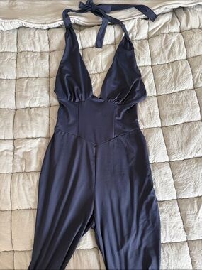 Navy Halter Jumpsuit